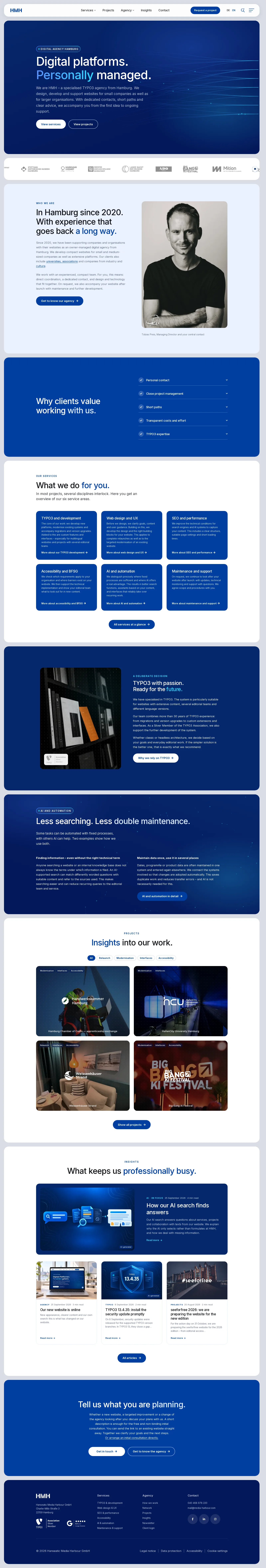 Home page of media-harbour.com in full view