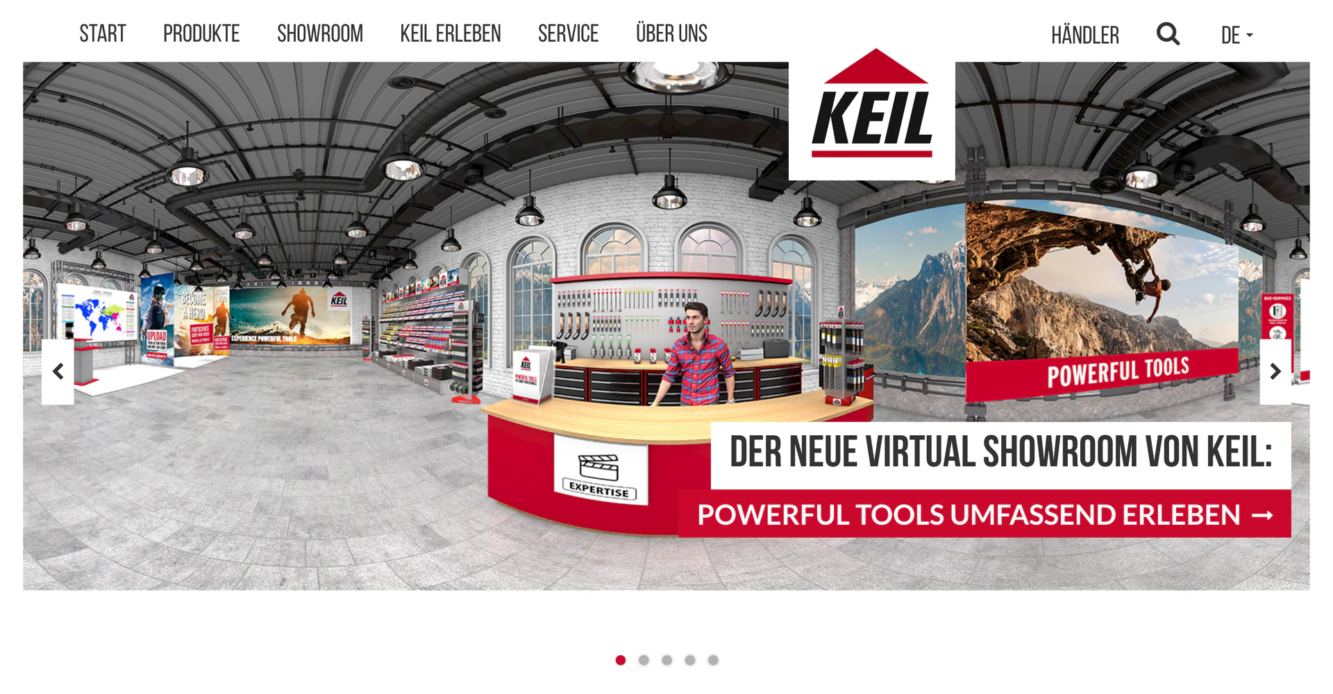 Startseite der Marke Keil als eigenständiger Webauftritt