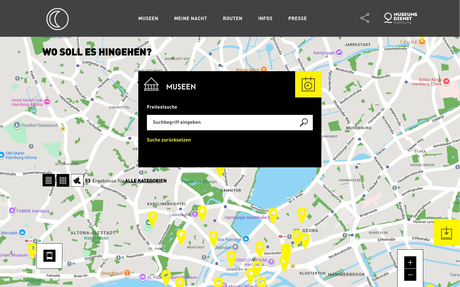 Lange Nacht der Museen: interaktive Karte der teilnehmenden Museen