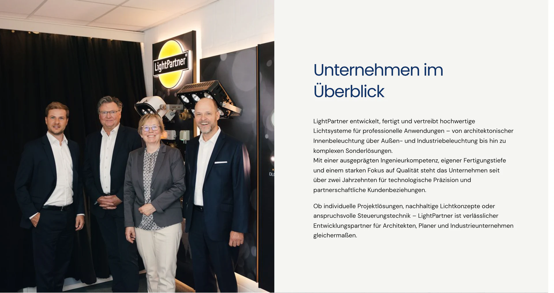 Bild-Text-Bereich der LightPartner-Detailseite auf der Mition-Website