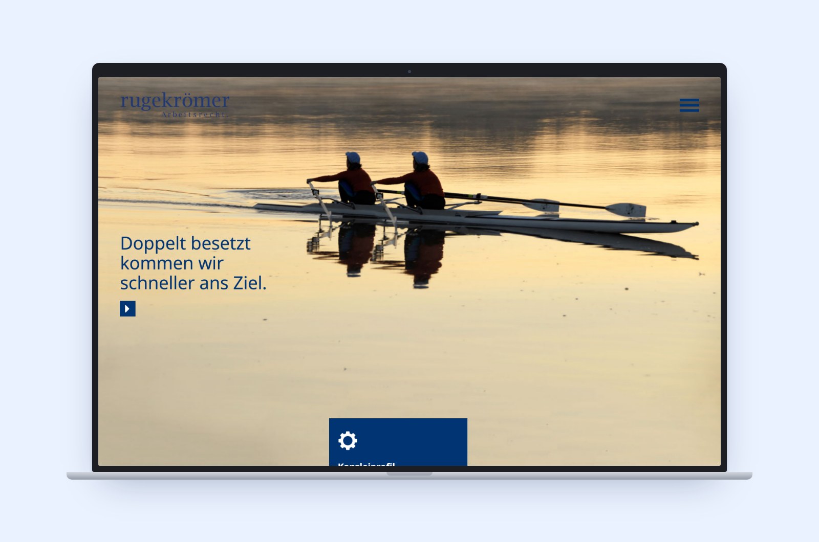 RugeKrömer: Startseite auf einem Laptop