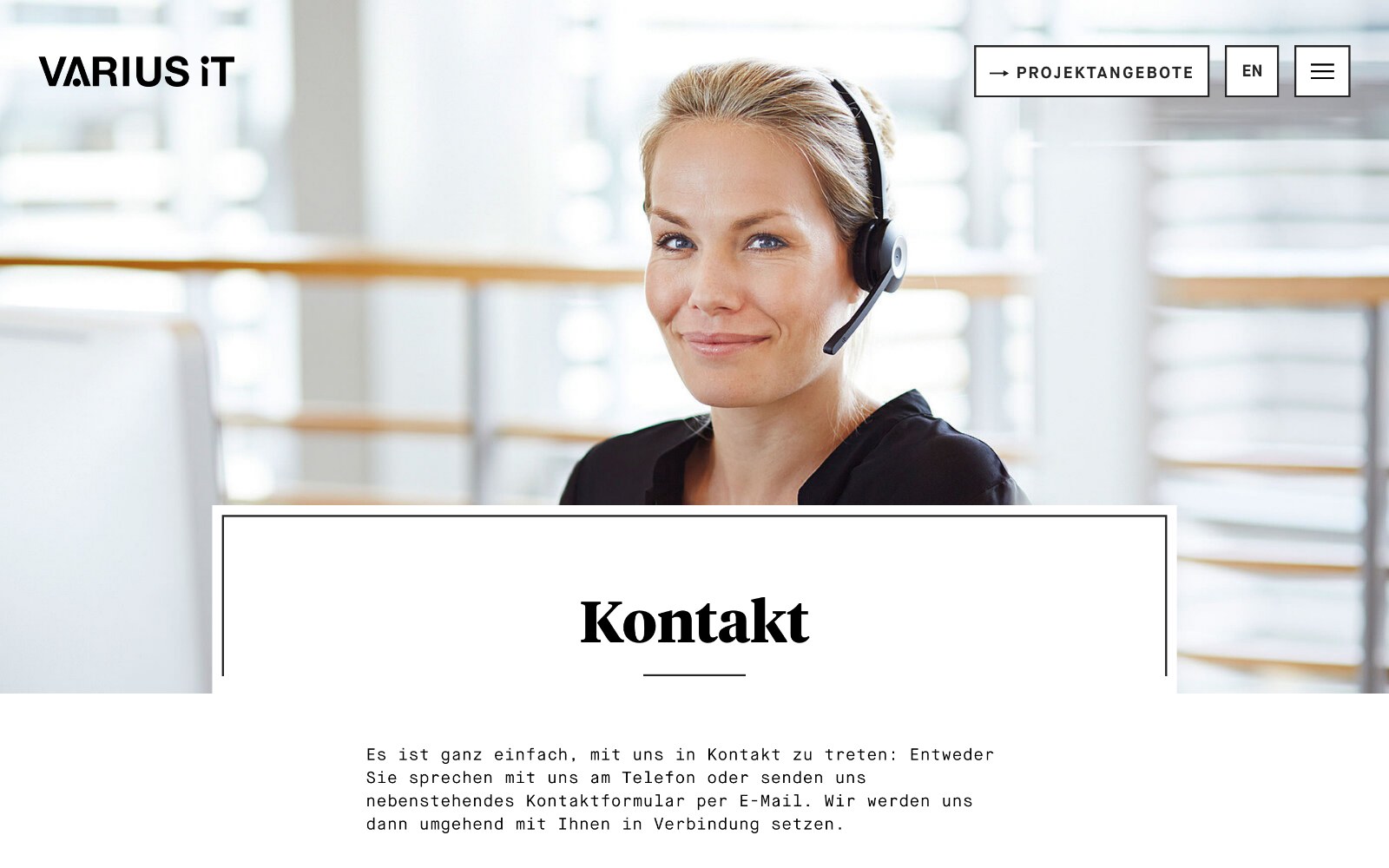 VARIUS IT: Kontaktformular