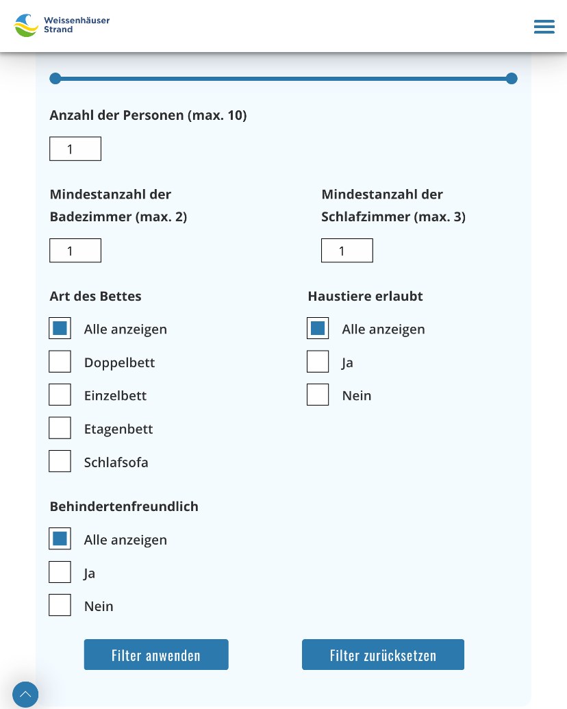 Weissenhäuser Strand: Filter für Unterkünfte in der mobilen Ansicht