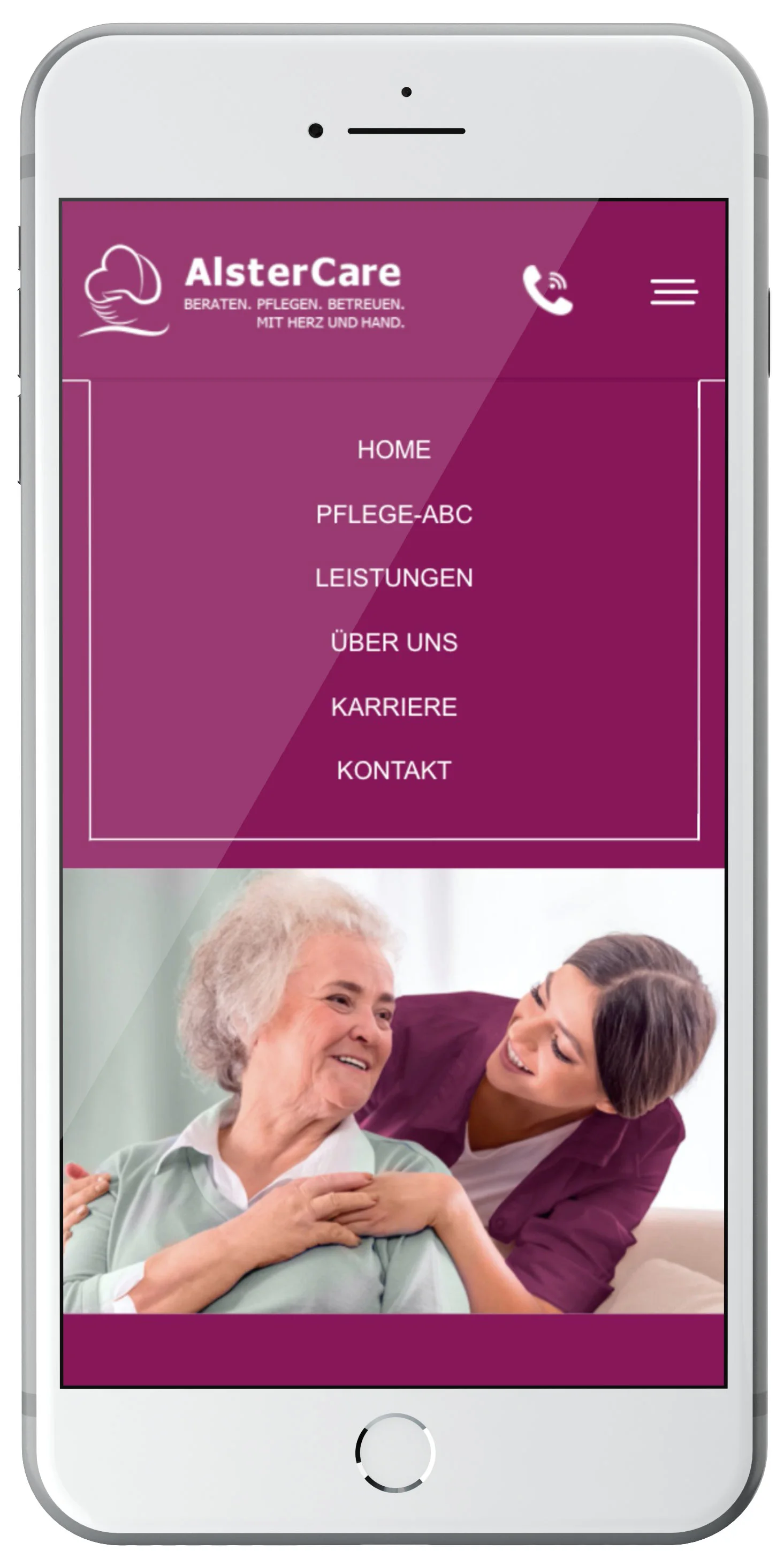 AlsterCare - Pflege mit Herz - TYPO3 Webseite - Referenz6
